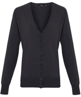 Women's button-through knitted cardigan — Charcoal