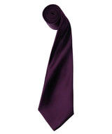 'Colours' satin tie — Aubergine
