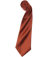 'Colours' satin tie — Chestnut