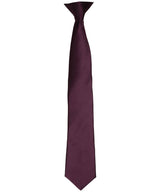 'Colours' satin clip tie — Aubergine