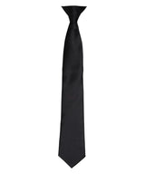 'Colours' satin clip tie — Black