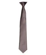 'Colours' satin clip tie — Dark Grey