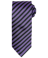 Double stripe tie — Rich Violet/Black