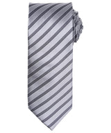 Double stripe tie — Silver/Dark Grey