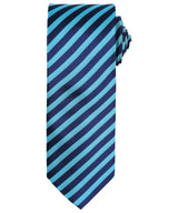 Double stripe tie — Turquoise/Navy