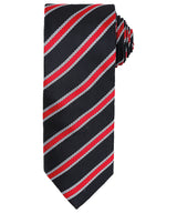 Waffle stripe tie — Black/Red