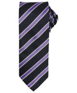 Waffle stripe tie — Black/Rich Violet