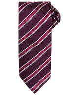 Waffle stripe tie — Burgundy/Aubergine