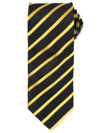 Sports stripe tie — Black/Gold