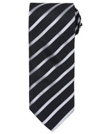 Sports stripe tie — Black/Silver