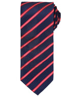 Sports stripe tie — Navy/Red