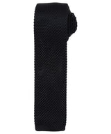 Slim knitted tie — Black