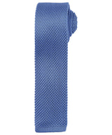 Slim knitted tie — Mid Blue