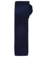 Slim knitted tie — Navy