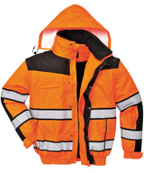 Hi-vis classic bomber jacket (C466) — Orange/Black