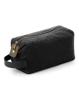 Heritage waxed canvas wash bag — Black