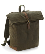 Heritage waxed canvas backpack — Olive Green