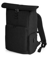 Q-Tech charge roll-top backpack — Black