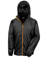HDi quest lightweight stowable jacket — Black/Orange
