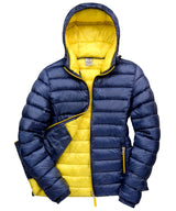 Women's Urban snow bird hooded jacket — Navy/Yellow