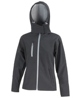 Women's Core TX performance hooded softshell jacket — Black/Grey