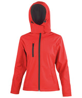 Women's Core TX performance hooded softshell jacket — Red/Black