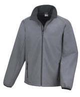 Core printable softshell jacket — Charcoal/Black