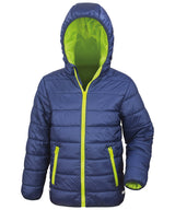 Core junior soft padded jacket — Navy/Lime