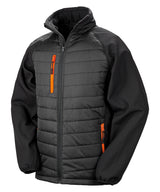 Compass padded softshell jacket — Black/Orange