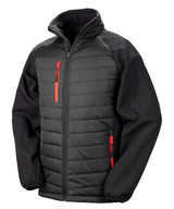 Compass padded softshell jacket — Black/Red