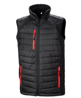Compass padded softshell gilet — Black/Red