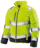 Women's soft padded safety jacket — Fluorescent Yellow/Grey