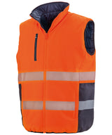Reversible soft padded gilet — Fluorescent Orange/Navy