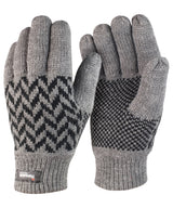Pattern Thinsulate™ glove — Grey/Black