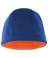 Reversible fleece skull hat — Navy/Orange