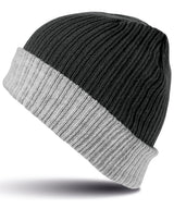 Double-layer knitted hat — Black/Grey