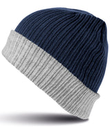 Double-layer knitted hat — Navy/Grey
