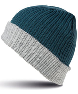 Double-layer knitted hat — Teal/Grey