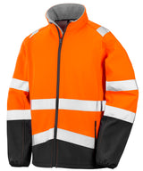 Printable safety softshell jacket — Fluorescent Orange/Black