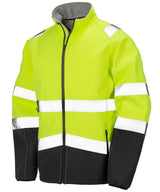Printable safety softshell jacket — Fluorescent Yellow/Black