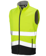 Printable safety softshell gilet — Fluorescent Yellow/Black