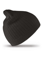 Cotton knitted beanie hat — Black