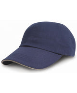 Heavy cotton drill pro-style with sandwich peak — Navy/Putty