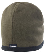 Reversible microfleece bob hat — Olive/Black