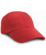 Low-profile heavy brushed cotton cap — Red