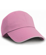 Herringbone cap with sandwich peak — Pink/White