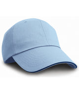 Herringbone cap with sandwich peak — Sky/Navy