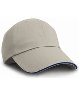 Herringbone cap with sandwich peak — Tan/Navy