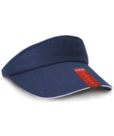 Herringbone sun visor with sandwich peak — Navy/White