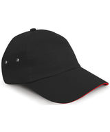 Printers plush cotton 5-panel cap — Black/Red